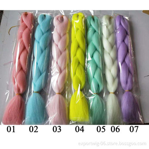 Fashion Glowing in Dark Braiding hair Attachment 100g Crochet  Braids Hair 24 inch Synthetic Hair Extensions
